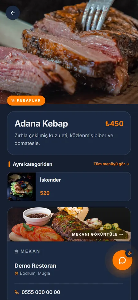 Ürün detayı — telefonda